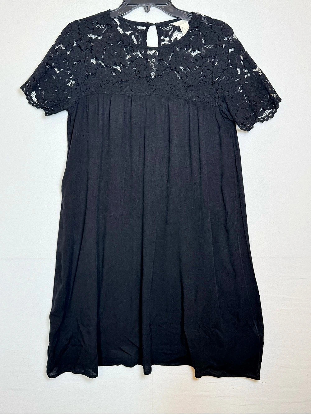 H&M Black Lace Mini Dress Size Medium